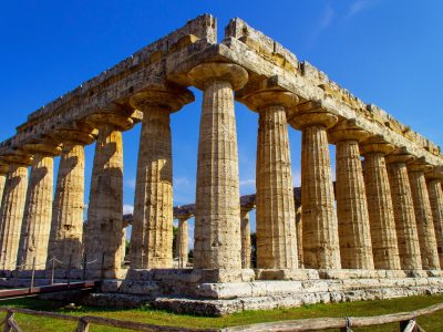 The greek Temple of Neptune in the archaeological site of Paestum